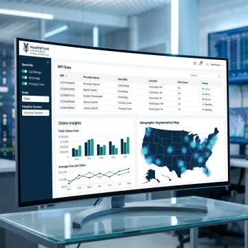 Appended NPI data dashboard for healthcare providers