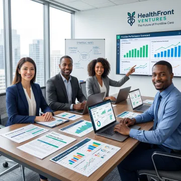 Team reviewing provider analytics reports