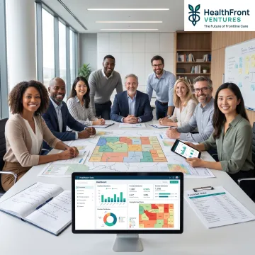 Wyoming rural healthcare strategy team reviewing data