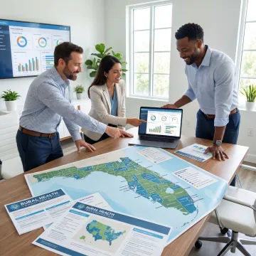 Florida rural healthcare strategy team reviewing data