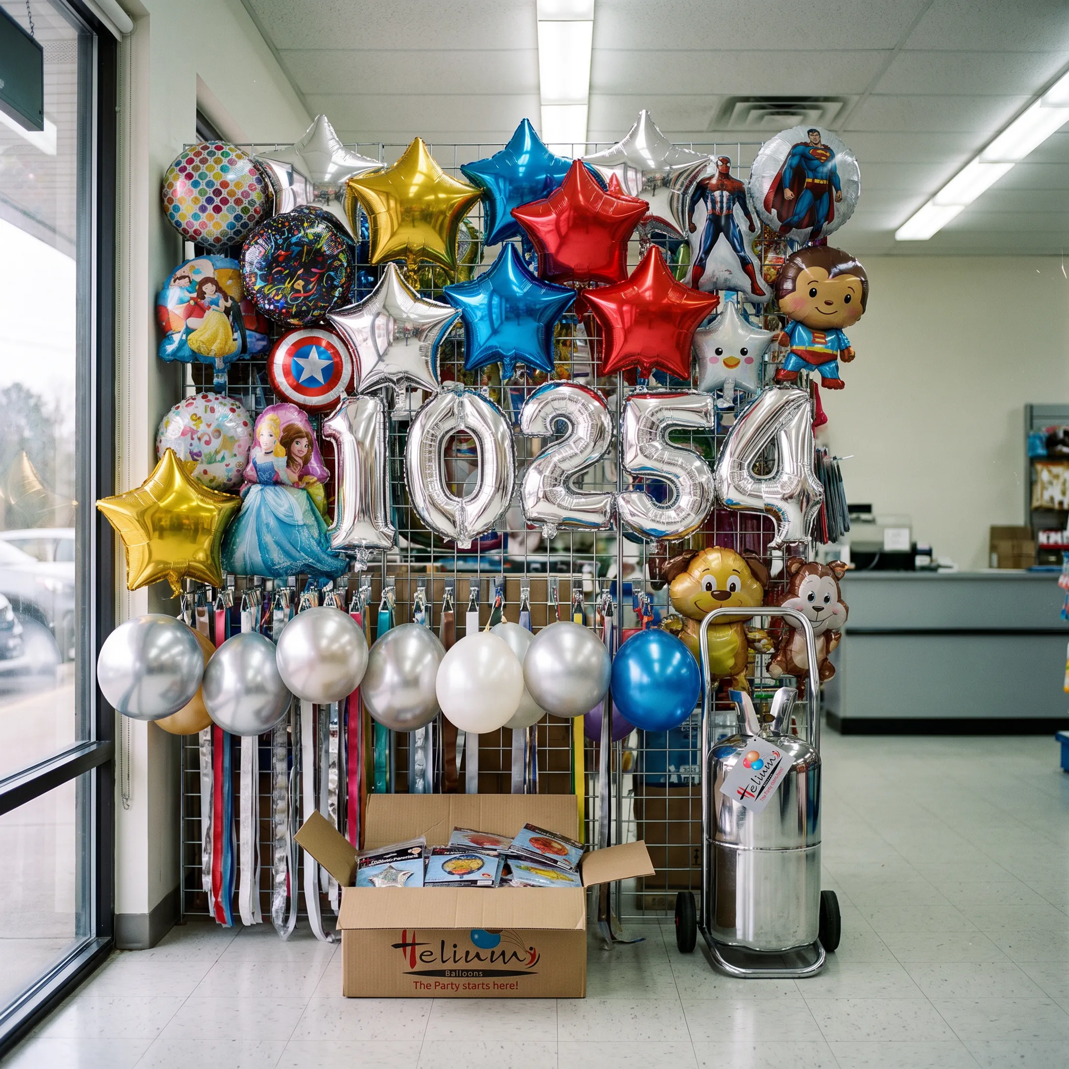 Independent party store balloon display