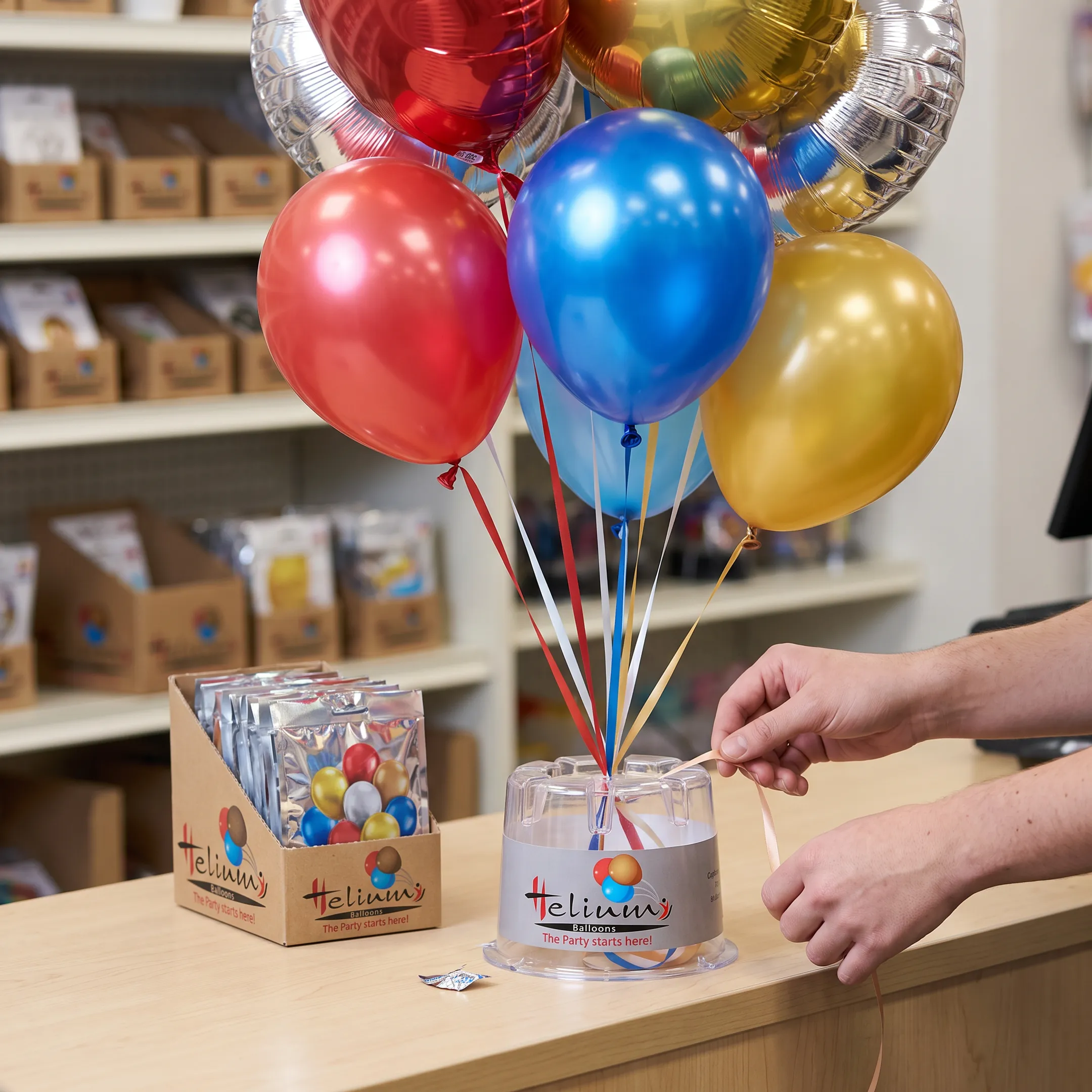 Party decorator using balloon weights