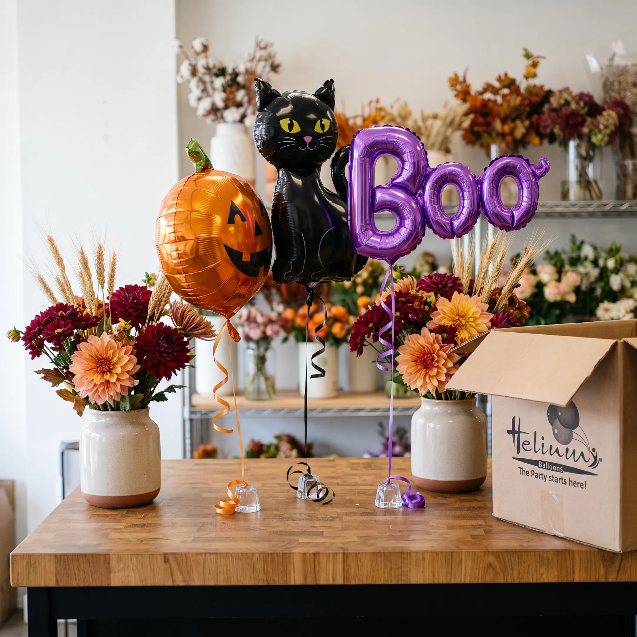 Florist Halloween balloon bouquet