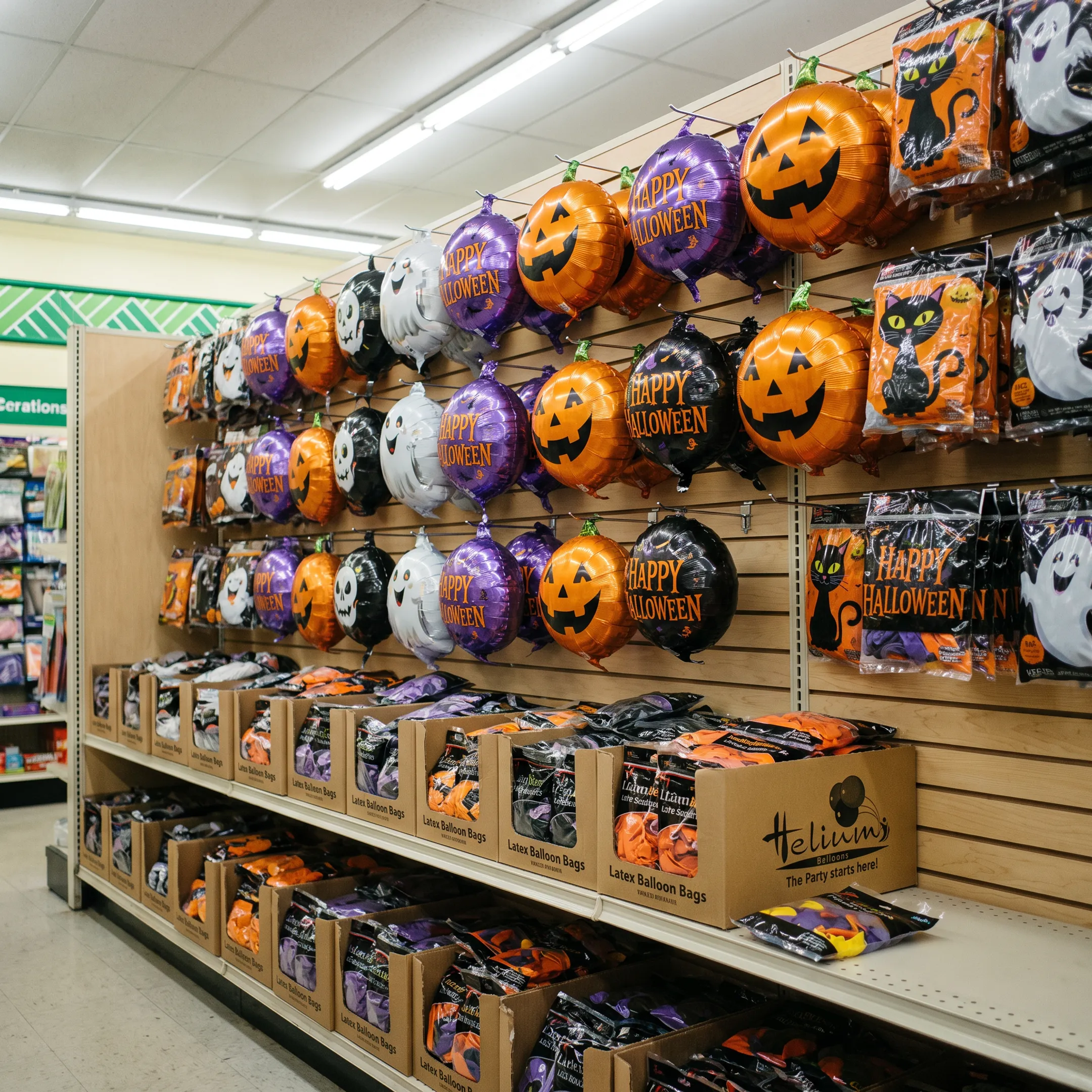 Dollar store Halloween balloon display