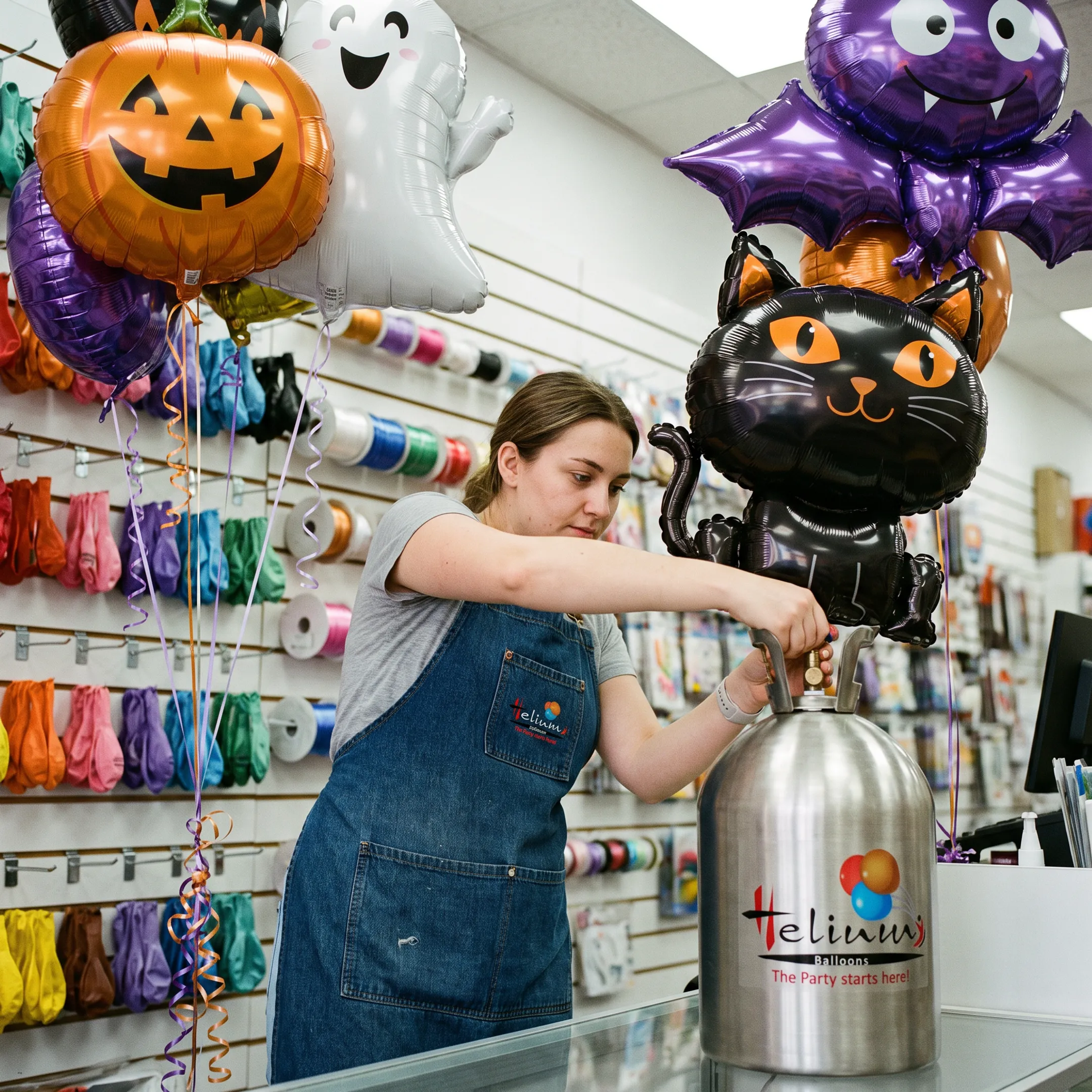 Party store Halloween balloon inflation