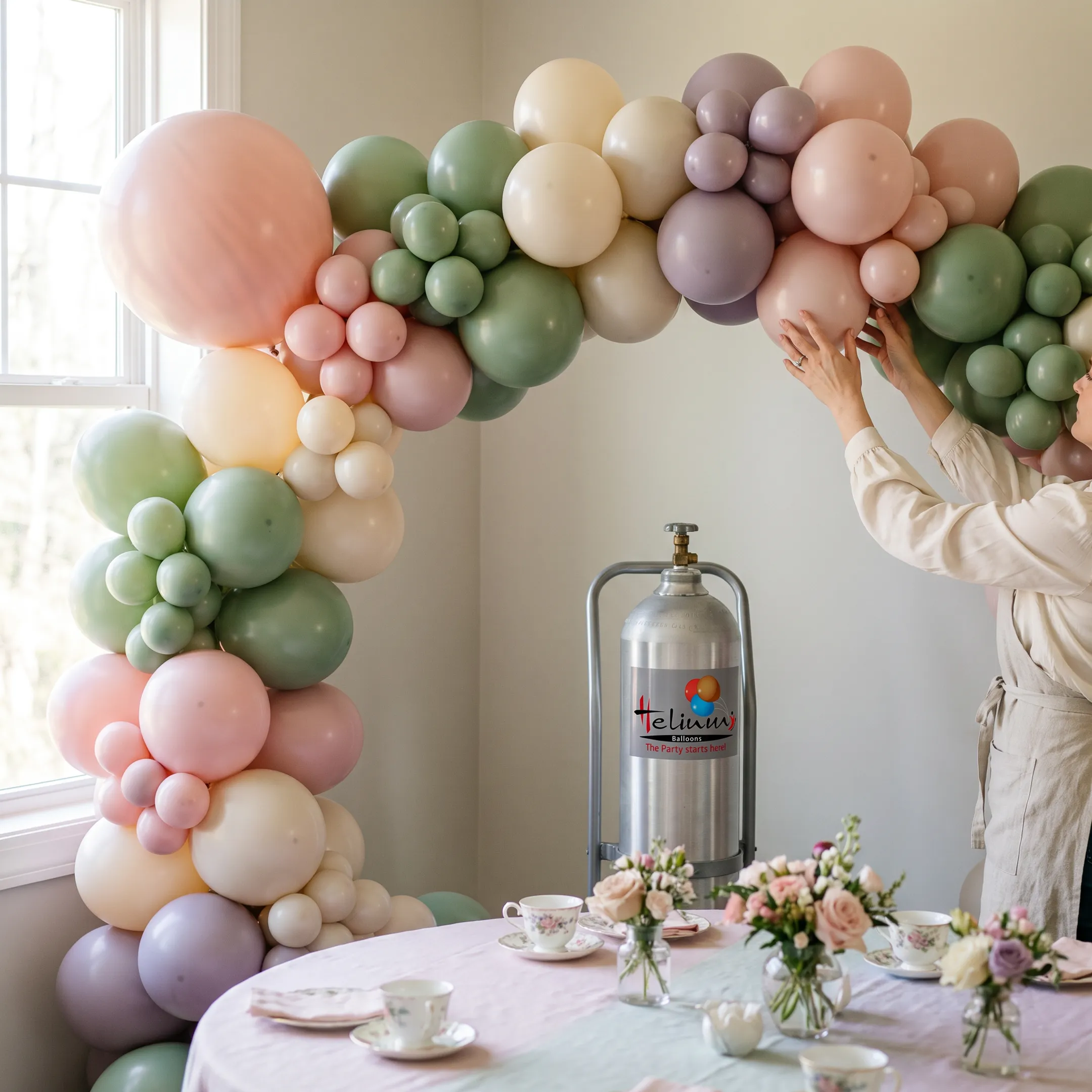 Event planner tea party balloon installation