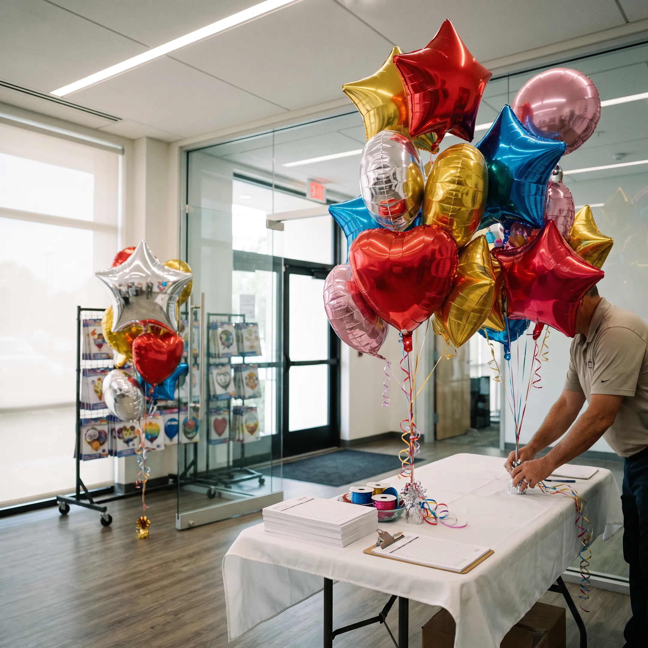 Corporate event balloon decor