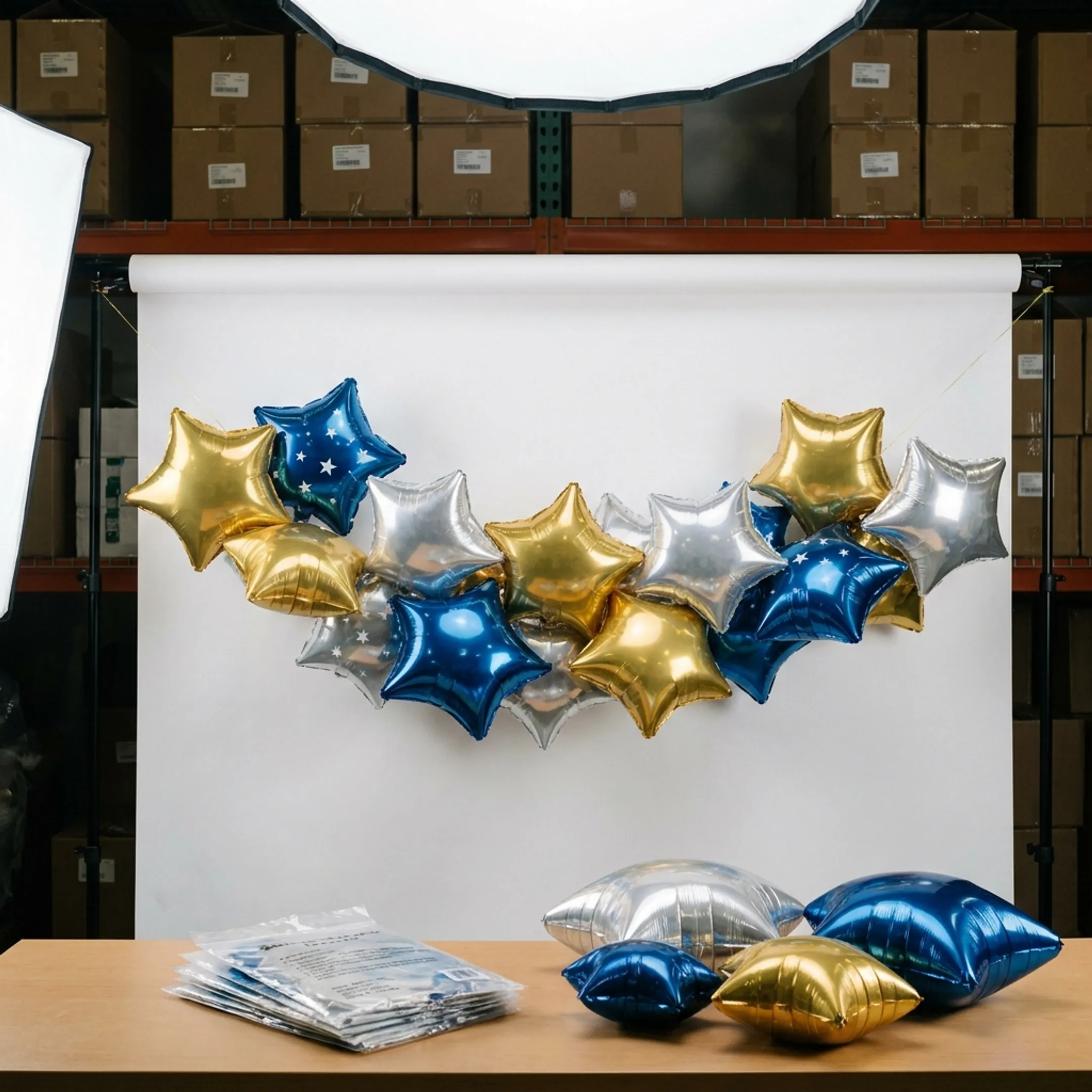 Event decoration with star balloons