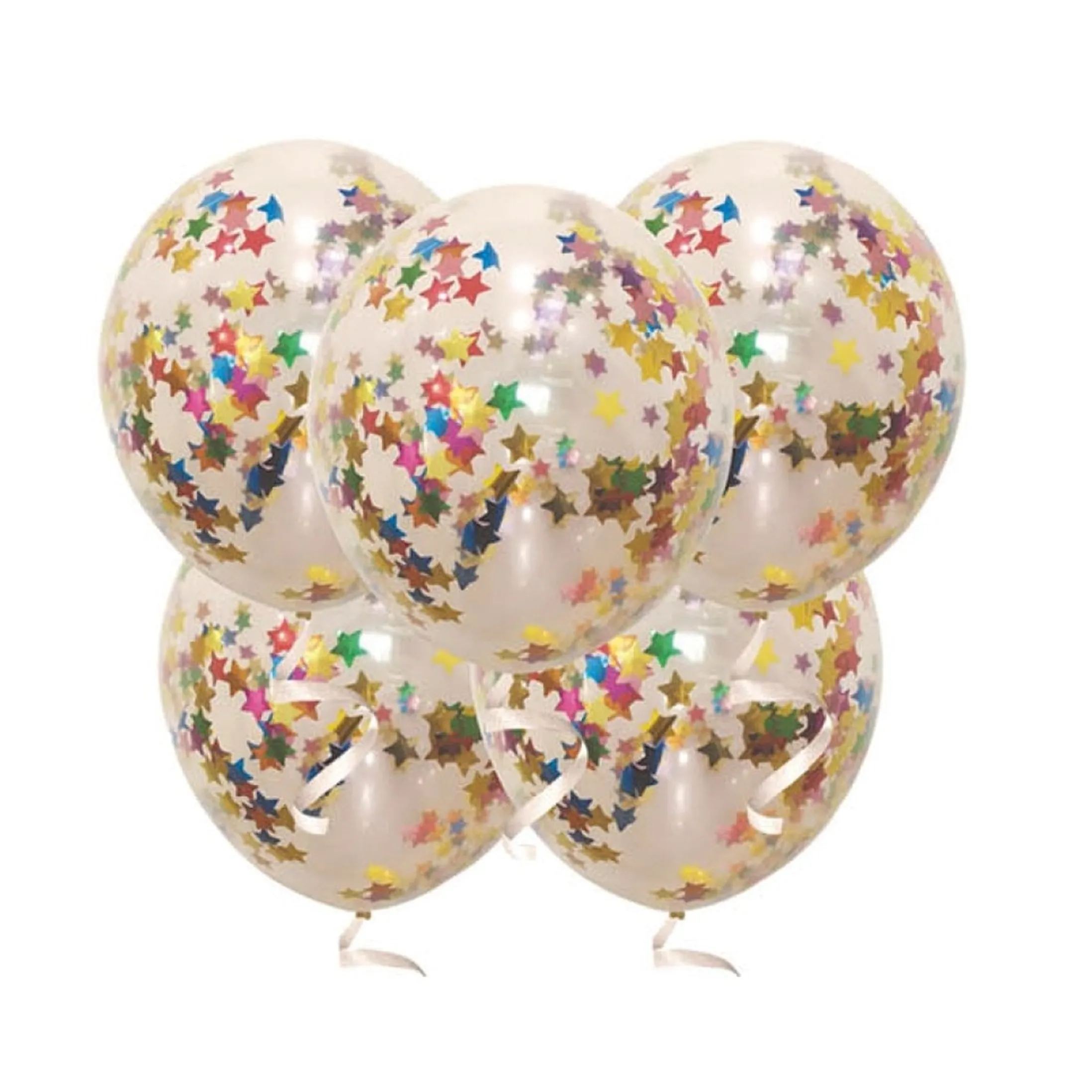 Retailer arranging foil balloons and party supplies