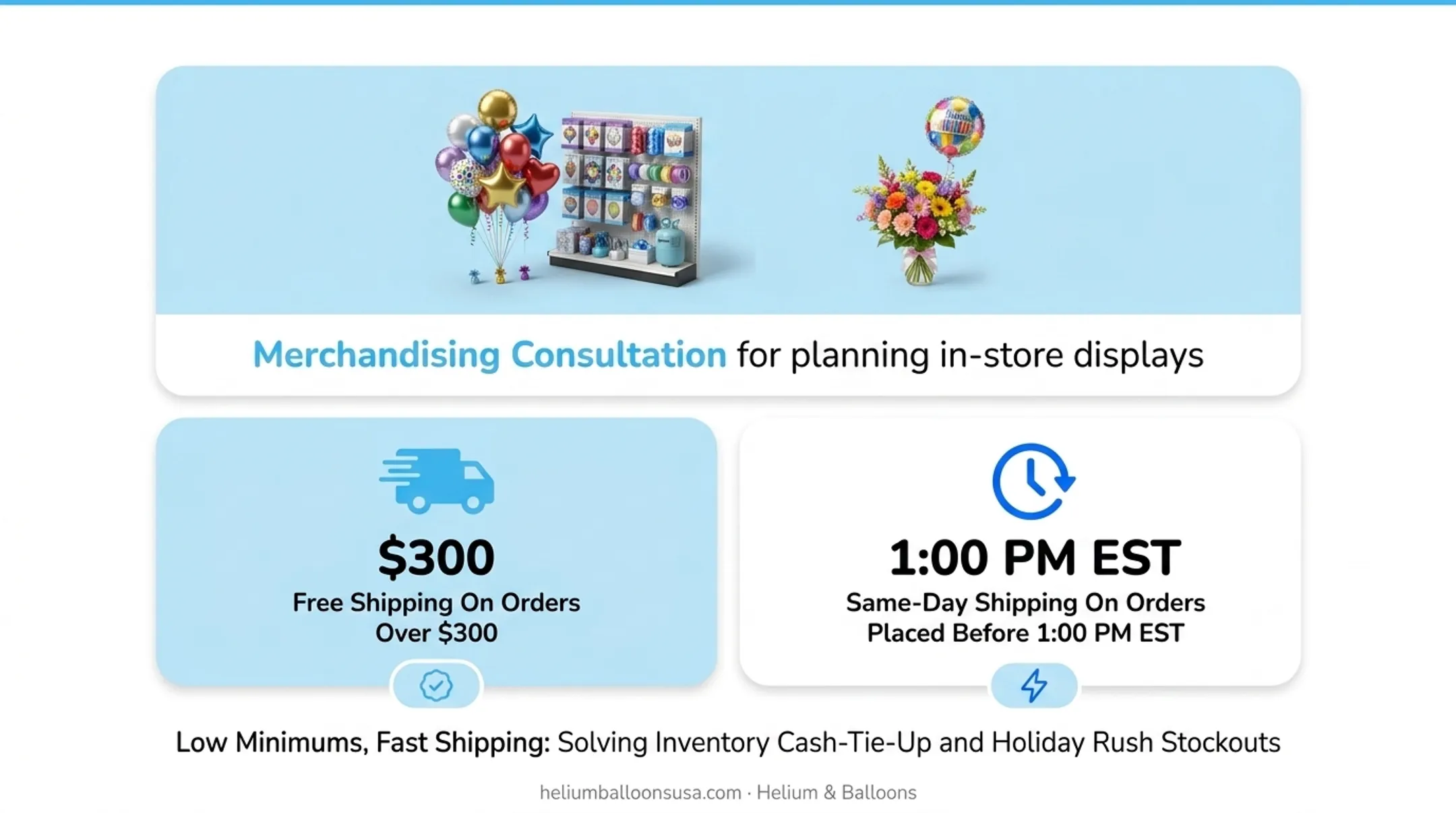 Wholesale balloon program benefits for retailers minimums shipping timeline