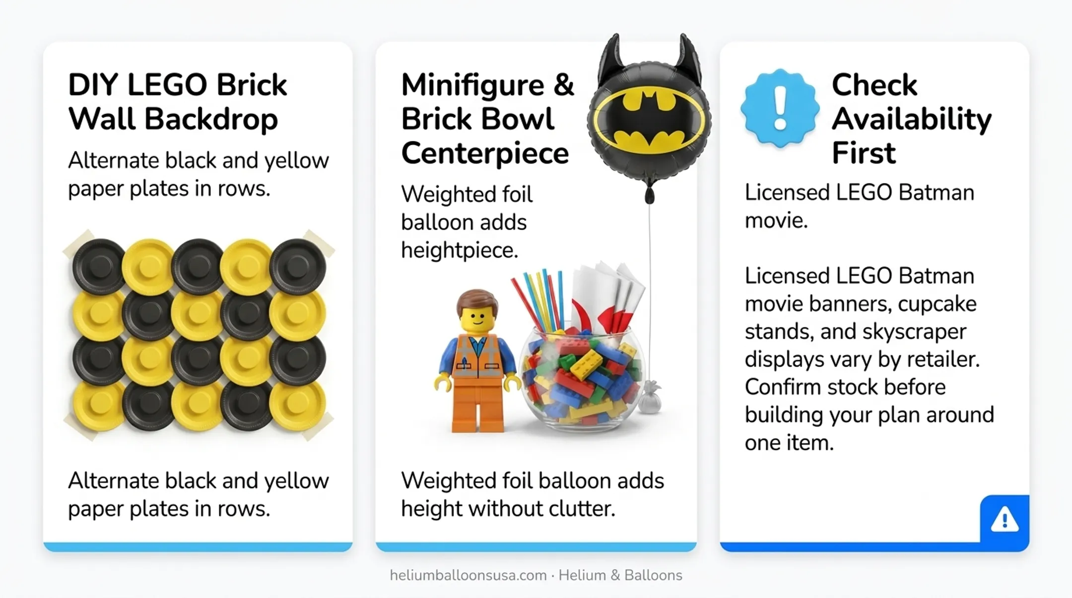 DIY LEGO brick wall photo backdrop with paper plates