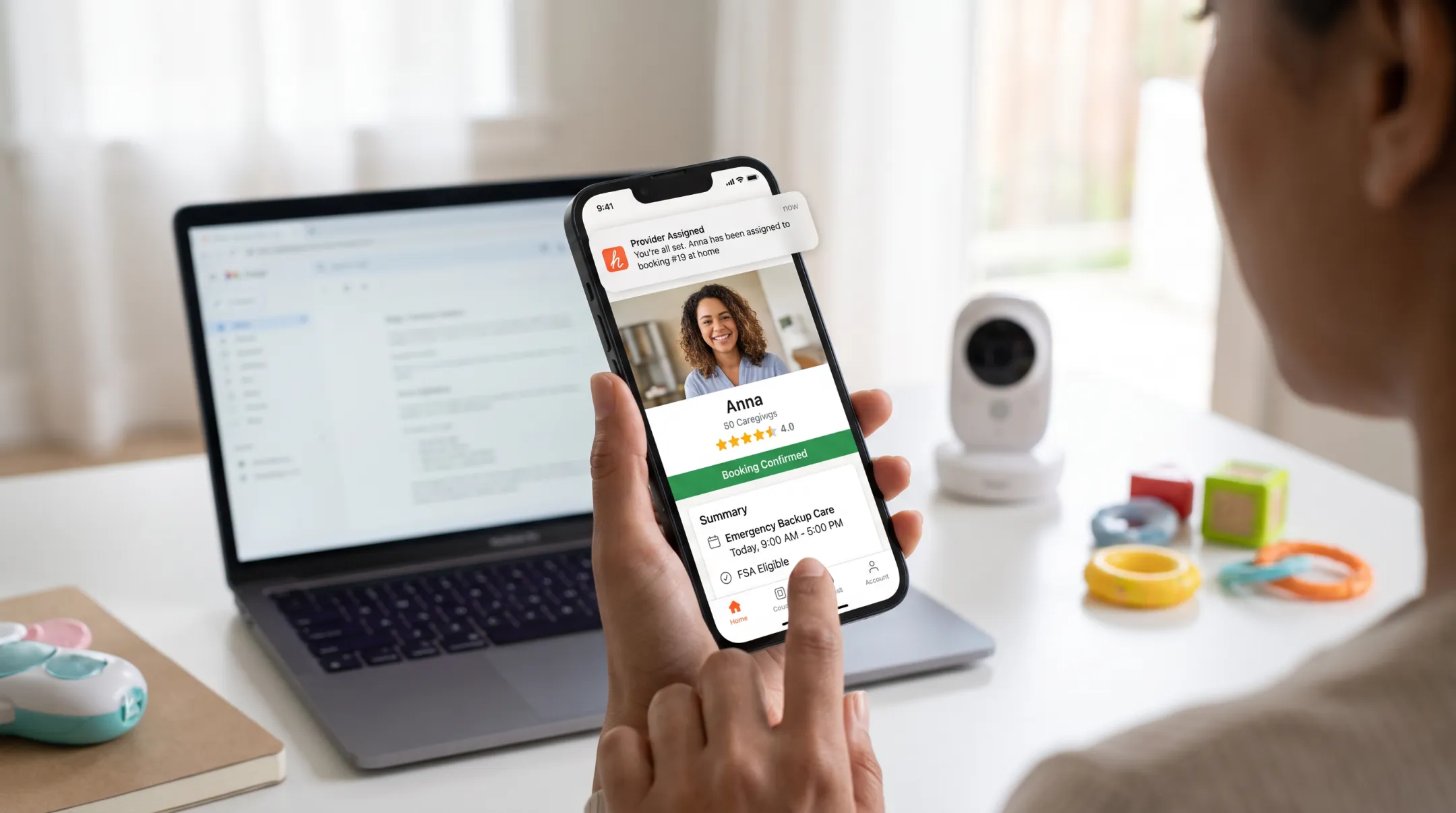 Helpr backup care app connecting parent with emergency childcare provider
