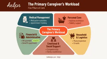 Five core responsibility categories of primary caregivers breakdown