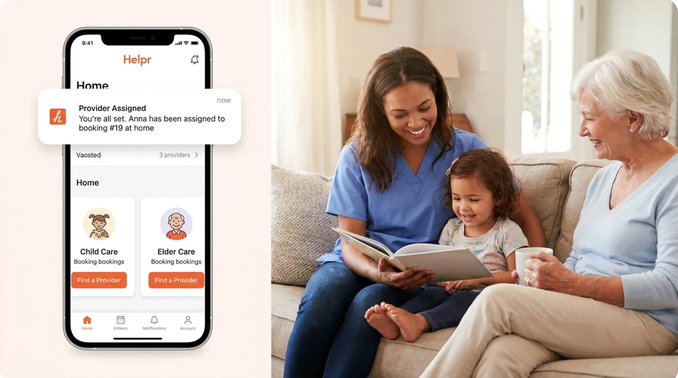 Helpr backup care platform connecting families with vetted childcare providers
