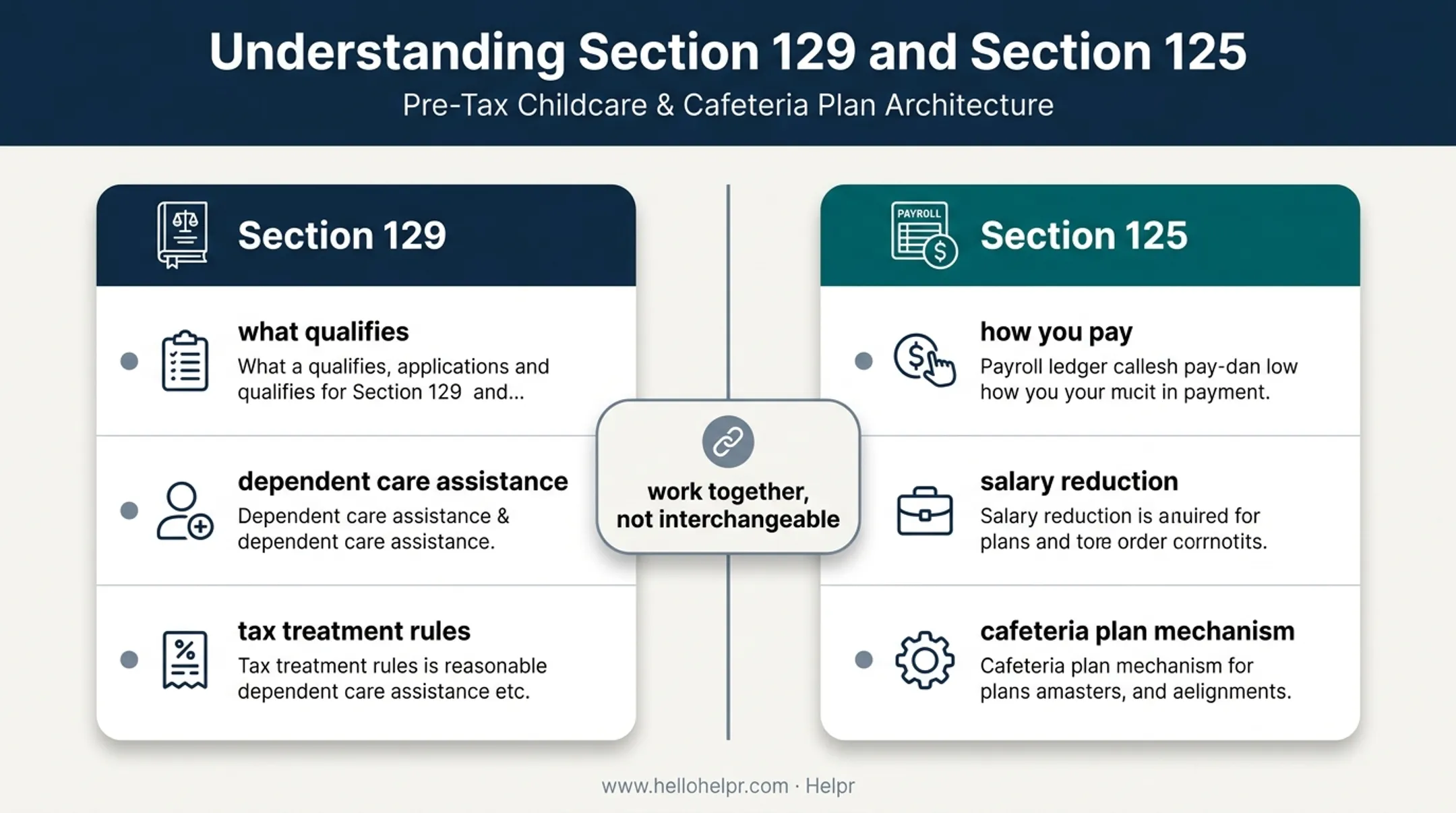 Section 129 versus Section 125 dependent care tax rules comparison