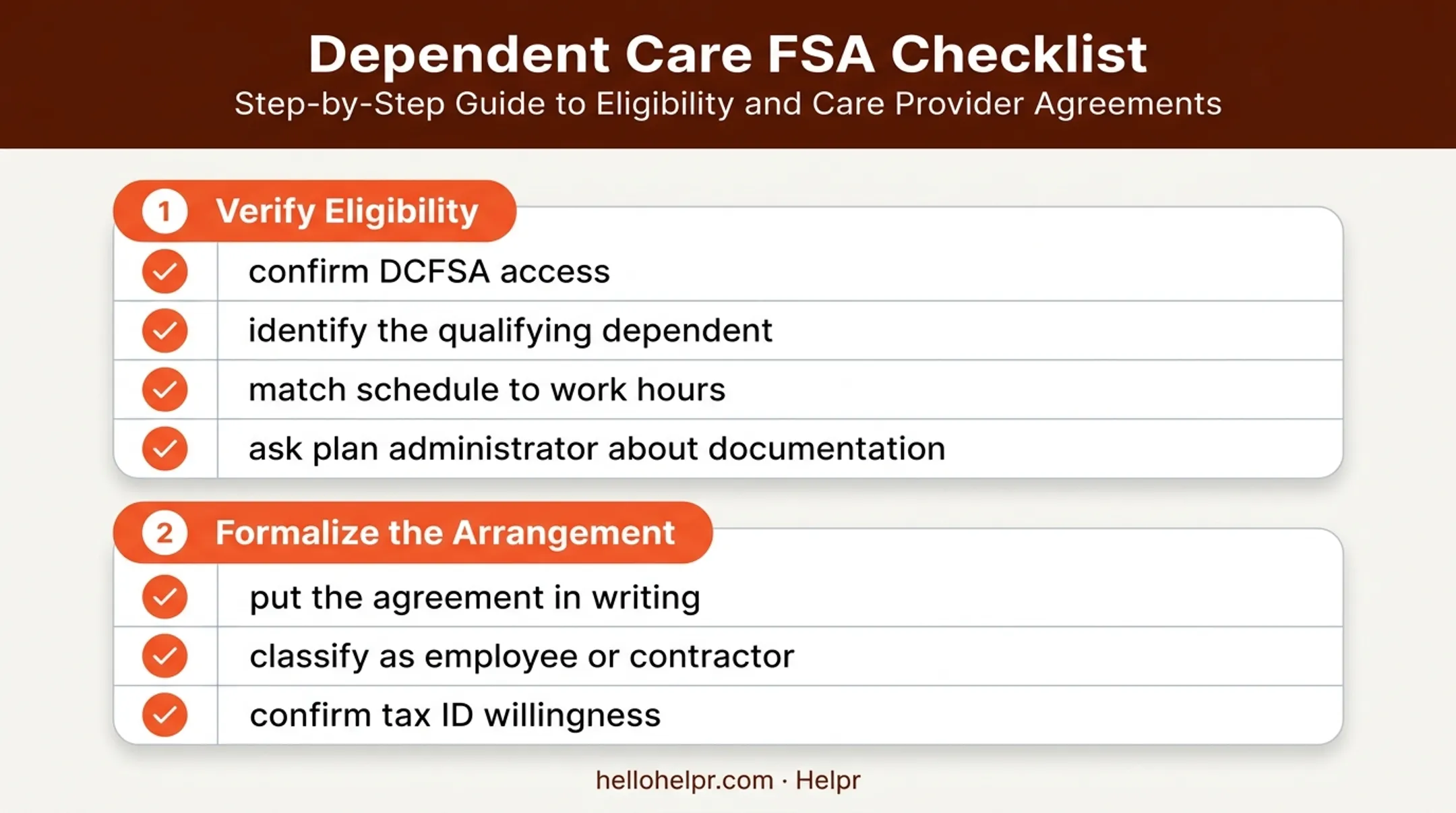Pre-payment checklist for hiring a grandparent as childcare provider
