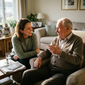 Senior sitter providing companionship at home