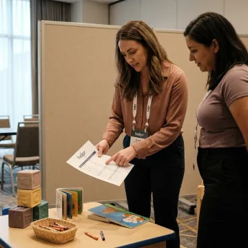 Event childcare planning at a conference venue