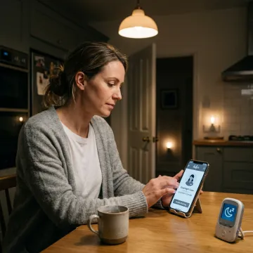 Parent arranging overnight babysitting on a mobile app