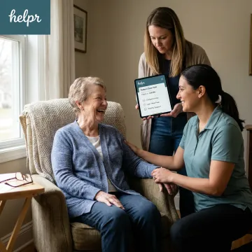 Older adult receiving in-home care support
