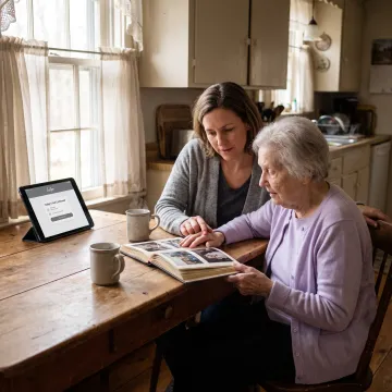 Family caregiver supporting an older adult at home