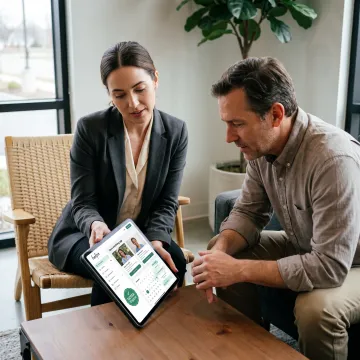 Care specialist helping a family review support options