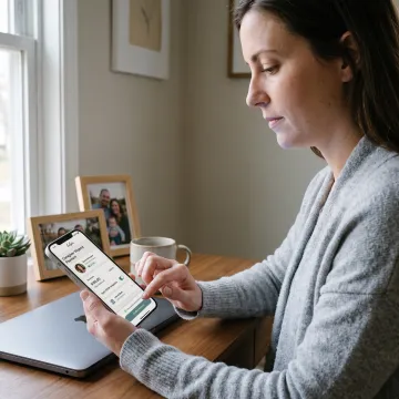Employee using care benefit app