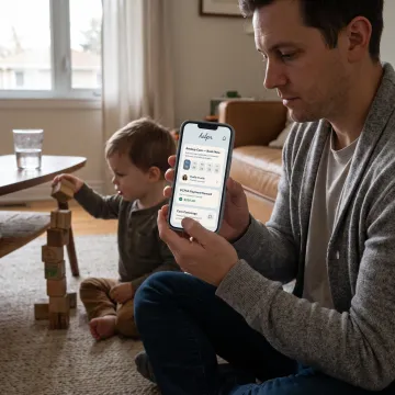 Parent using Helpr to manage childcare support