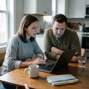 Employee reviewing flexible family care options