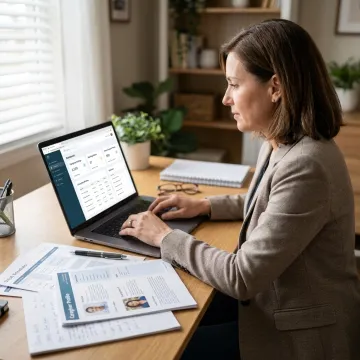 Care coordinator arranging senior support