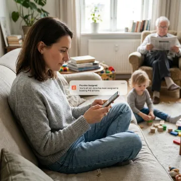 Employee using a care benefits app