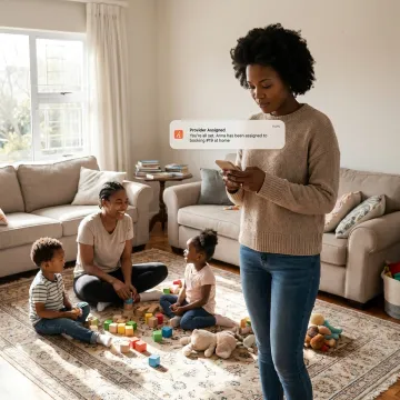 Parent booking backup childcare on a mobile app