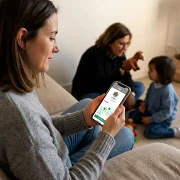Parent booking nanny care through app