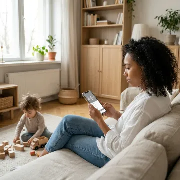 Parent booking babysitter care on mobile app