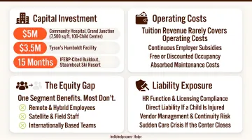 On-site daycare employee coverage gap showing included versus excluded workforce segments