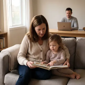 Nanny providing in-home childcare