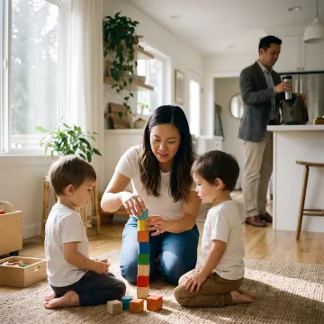 Los Angeles family with caregiver
