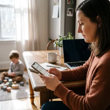 Employee using care benefits app