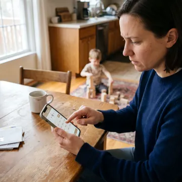Parent arranging summer babysitting through a care app
