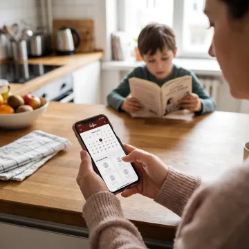 Parent scheduling nanny care through a mobile app
