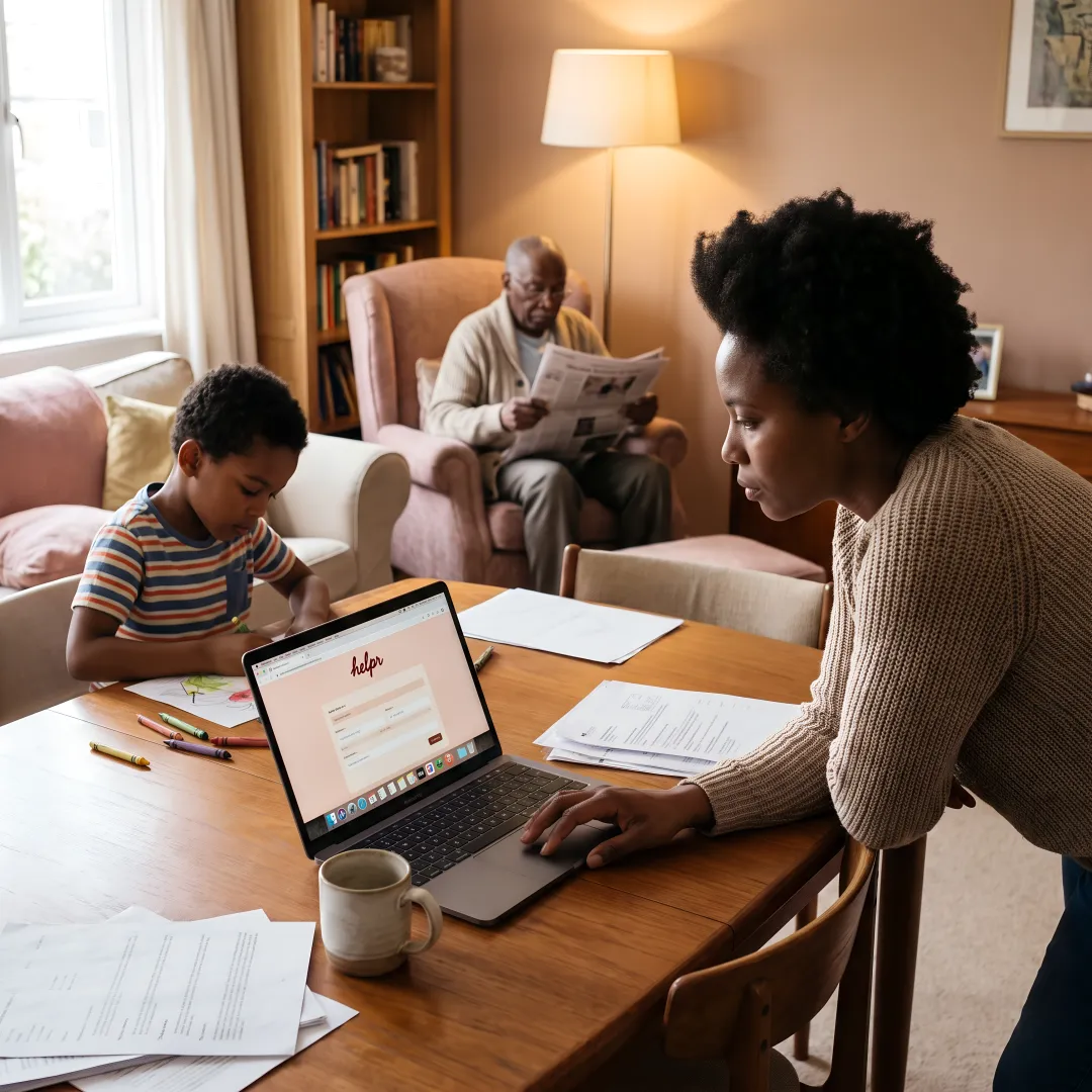Employee caregiver receiving family care support