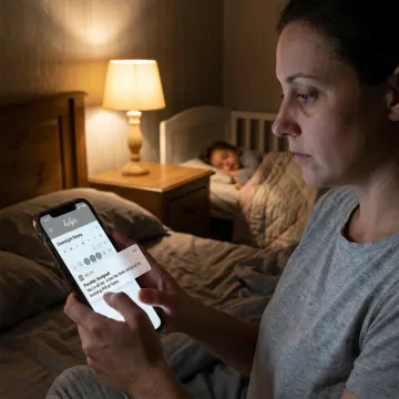 Parent scheduling overnight childcare in an app