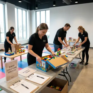 Professional sitters organizing event childcare activities