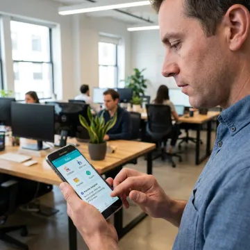 Employee using Helpr app for family care support