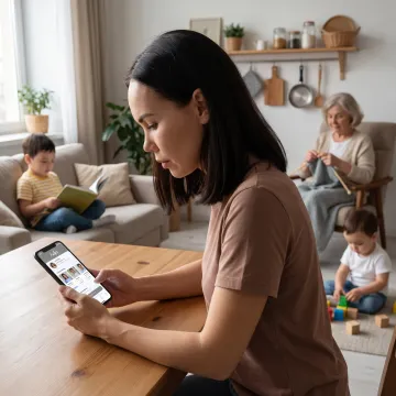 Employee using Helpr to coordinate family care