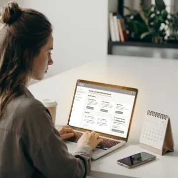 Employee reviewing care benefit options