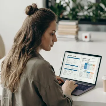 Federal employee reviewing health benefits information