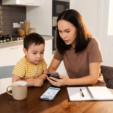 Employee reviewing family care options