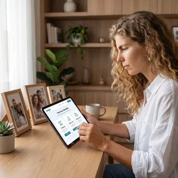 Employee reviewing flexible family care options