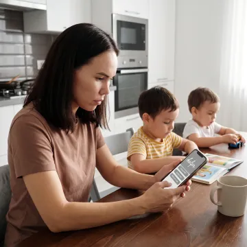 Employee reviewing family care benefit options